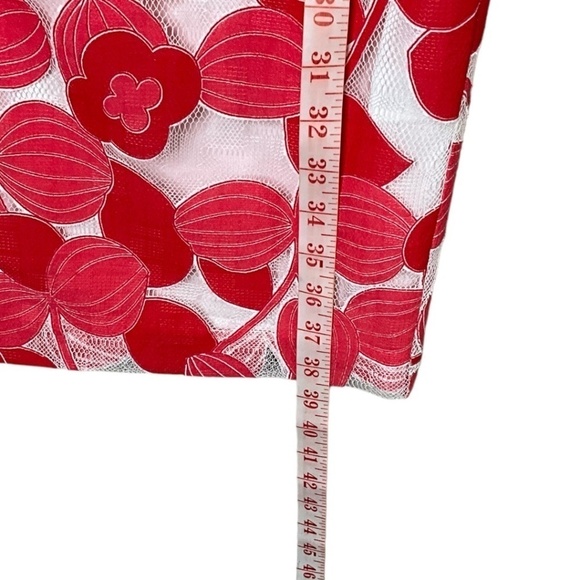 TALBOTS Floral Lace Sheath Dress Cotton Blend Lace over White Lining US Sz 8 - Picture 9 of 11